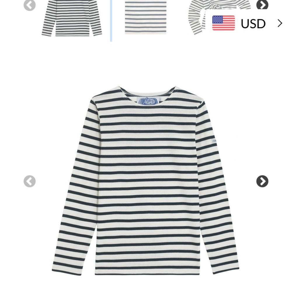 The Original Breton Shirt -mens medium- never worn. Marine stripe. Iconic.